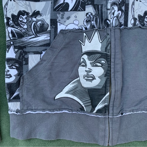 Grey Scale Disney Villains Zip Up Hoodie - Picture 4 of 7